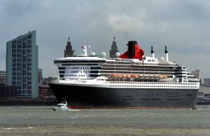 Liverpool's Albert Dock sea front and the QM2
